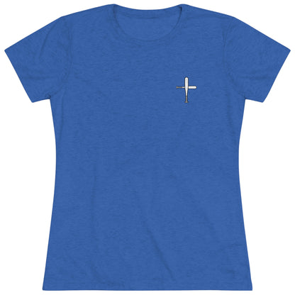 Baseball Bat Cross Women's Shirt (Triblend)
