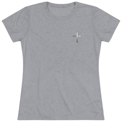 Baseball Bat Cross Women's Shirt (Triblend)