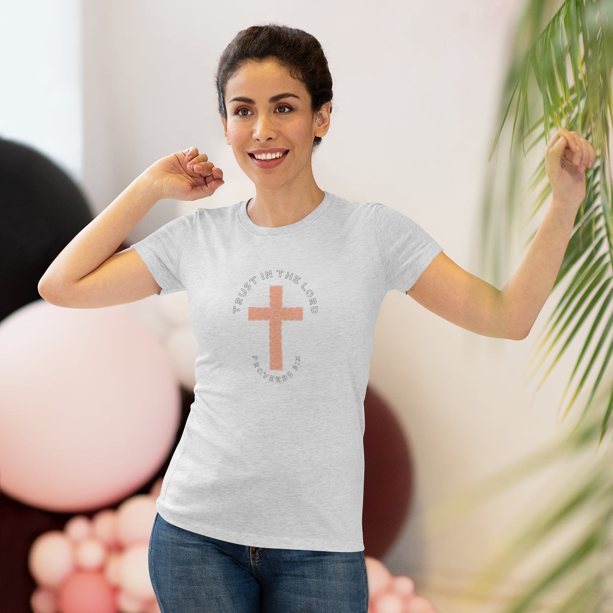 Trust In The Lord Women's Shirt (Peach) (Triblend)